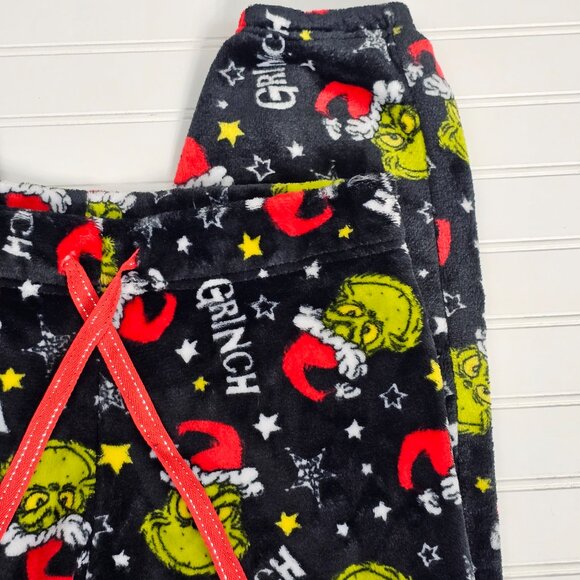 The Grinch Women's Black Plush Christmas Holiday Pajama Pants Size M NWT - Picture 4 of 11